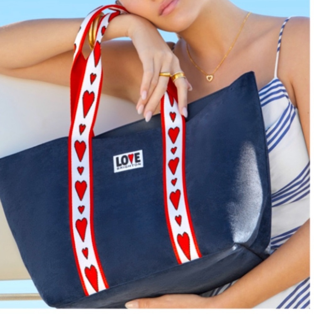 Brighton Blue Velveteen Love Tote